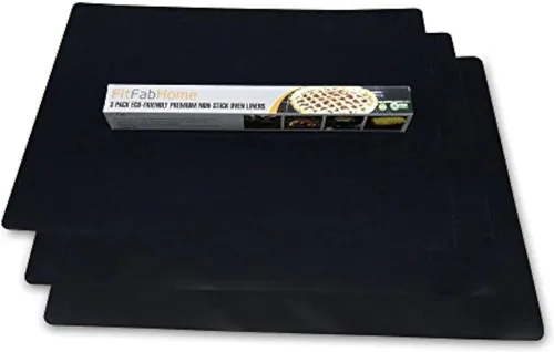 Miniatura 2 de Paquete Combo - 2 forros grandes para horno, 1 forro para horno tostador, 1 forro para microondas libres de BPA y PFOA; Protege la parte inferior