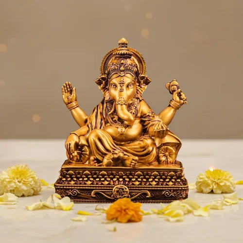 Miniatura 8 de Artarium Vighnaharta - Estatua de Ganesha de 9 pulgadas, ídolo de Ganesha, Dios hindú Ganpati Murti para templo del hogar, decoración de habitación