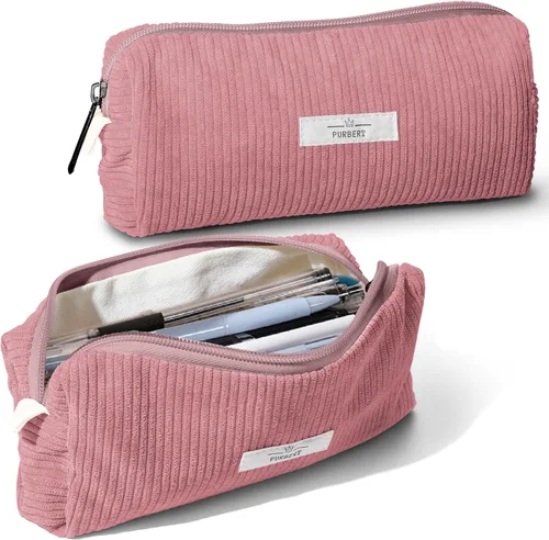 Miniatura 11 de Bolsa para Lápices Estuche para Bolígrafos, Organizador Pequeño de Pana Suave para Lápices con Cremallera, Lindo Estuche para Lápices Artículos