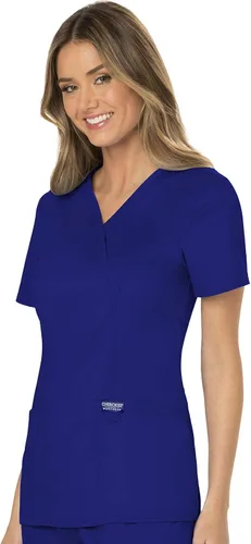 Miniatura 8 de Workwear Revolution WW610 - Ropa quirúrgica con estilo cruzado falso para mujer, elástica, suave y de fácil cuidado