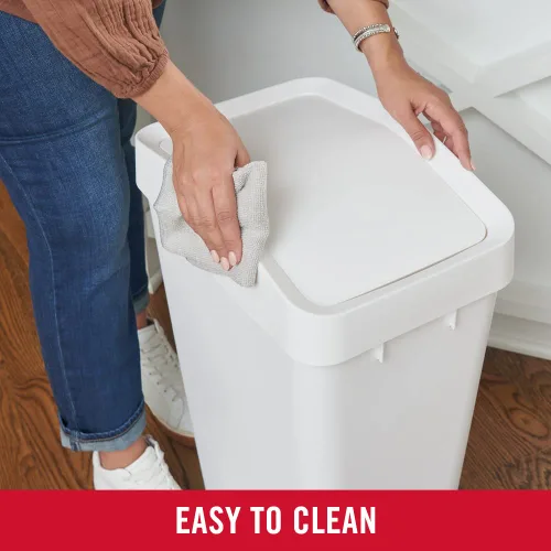Miniatura 8 de Rubbermaid Swing Top - Contenedor de basura para el hogar y la cocina, bote de basura delgado, moderno y de fácil acceso, con tapa, capacidad