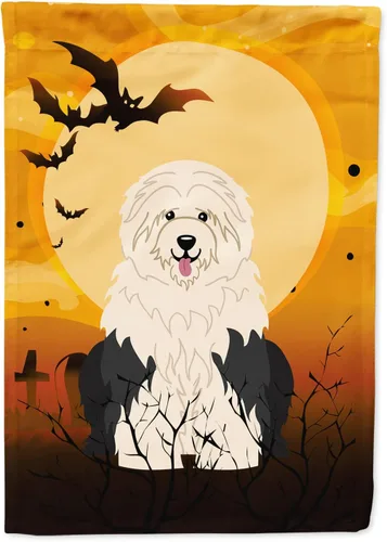 Miniatura 50 de Caroline's Treasures BB4307GF - Bandera de Halloween Airedale para jardín, bandera decorativa para patio exterior, obras de arte de patio, macizos