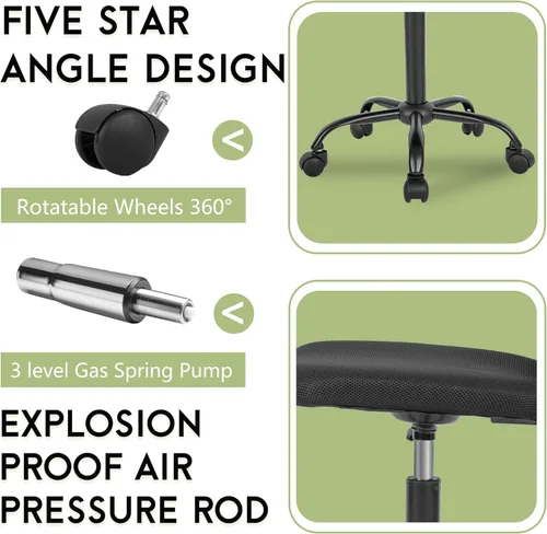 Miniatura 5 de Silla de escritorio ergonómica de malla para computadora, respaldo moderno ejecutivo, soporte para la espalda media, silla giratoria y basculante
