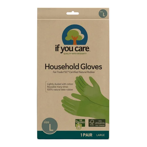 Miniatura 9 de If You Care - Guantes de látex, grandes – 1 par (paquete de 1) – Para jardinería, lavado de platos, limpieza de cocina y baño – Forrados 100%