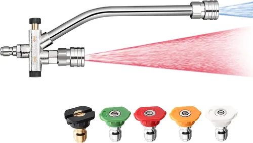 Miniatura 9 de Selkie - Cañón de espuma con doble accesorio de punta, limpiador a presión ajustable con espátula de espuma con accesorio de doble conector, 5