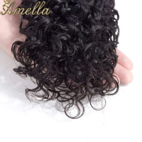 Miniatura 6 de Amella Hair - Extensiones de cabello humano virgen brasileño rizado 8A, 14, 16, 16 pulgadas, 100% sin procesar, cabello humano virgen brasileño