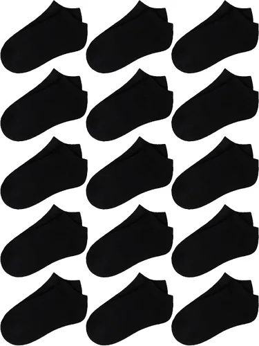 Cooraby 15 pares de calcetines de corte bajo para niños y adolescentes calcetines de tobillo para niños grandes o niñas