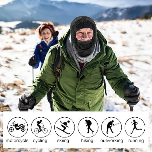 Miniatura 3 de Pasamontañas de esquí, capucha de sherpa, máscara de invierno resistente al viento, cubierta de capucha cálida ajustable