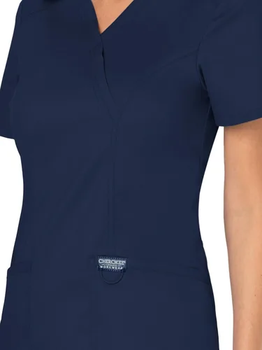 Miniatura 3 de Workwear Revolution WW610 - Ropa quirúrgica con estilo cruzado falso para mujer, elástica, suave y de fácil cuidado