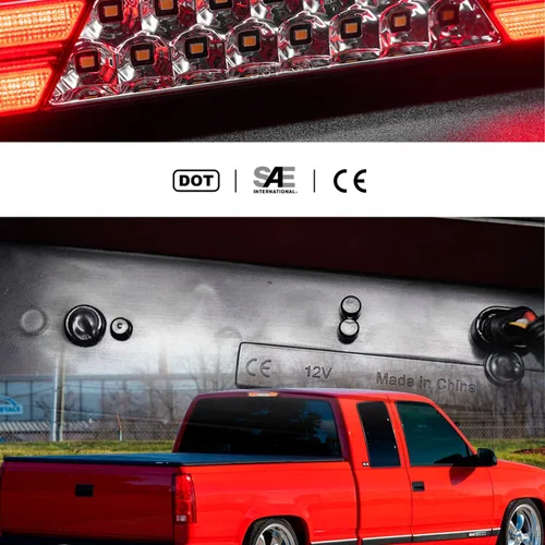 Miniatura 5 de Tercera luz de freno LED de repuesto para 1994 95 96 97 98 99 2000 OBS Chevy C1500 K1500 C/K Extended Cab Trucks GMT400 Red LED 3rd Brake Center