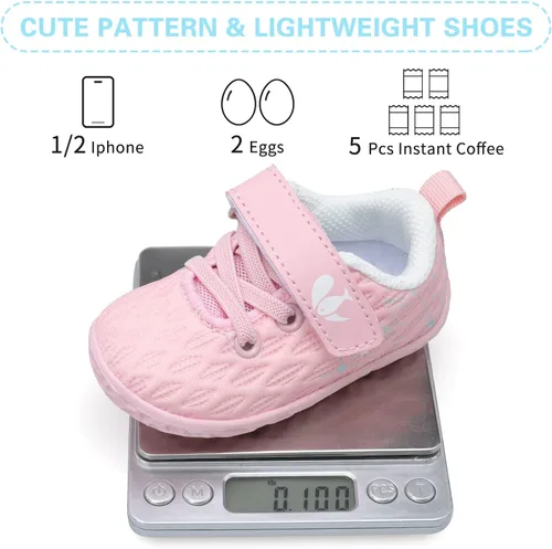 Miniatura 6 de FEETCITY Zapatillas de bebé para niños y niñas, zapatos de primera caminata, zapatos de cuna para recién nacidos, zapatos de meter