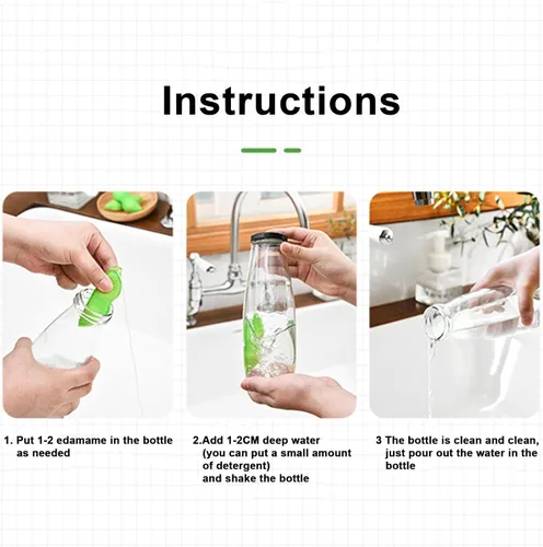 Miniatura 7 de Fhavent Esponja de limpieza de botellas, esponja de limpieza de botellas en forma de frijoles, esponja de limpieza de botellas reutilizable, esponja
