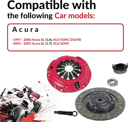 Miniatura 8 de Kit de embrague compatible con Civic Delsol Acura El Base Dx Ex Lx Hx Reverb 1992-2005 1.5L 1.6L 1.7L L4 Gas Sohc Aspirado naturalmente