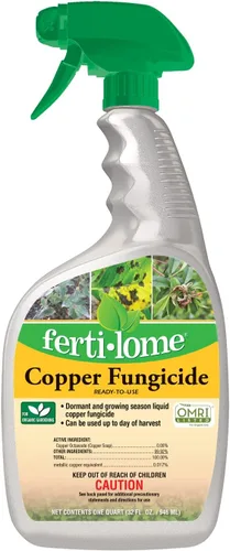 Fertiloma (16136) Fungicida de cobre listo para usar, controla el tizón de la aguja, punto negro, mildiú polvoriento y más, listado OMRI (32 onzas)
