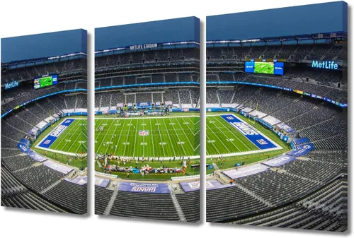 Miniatura 73 de 3 piezas de arte de pared deportivo del equipo de fútbol de los Vikings de Estados Unidos, pinturas de estadios deportivos Minnesota, Estados