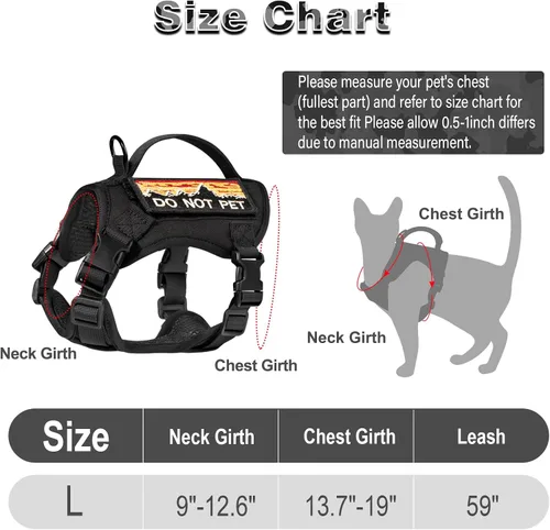 Miniatura 5 de Arnés táctico para caminar, chaleco ajustable a prueba de escapes para gatos grandes, chaleco transpirable de fácil control con asa, parches Molle