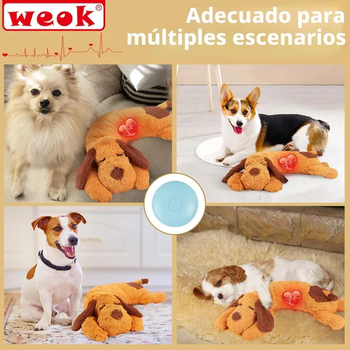 Miniatura 2 de WEOK Juguete de latido del corazón para cachorros, Almohada de acurrucamiento cómoda, Ayuda para aliviar la ansiedad del perro, Juguete de peluche
