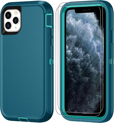 Miniatura 36 de Jshru para iPhone XR Funda con [2 Pack] Protector de Pantalla HD, [Grado Militar] 3-en-1 Resistente Protector de Cuerpo Completo a Prueba de Negro