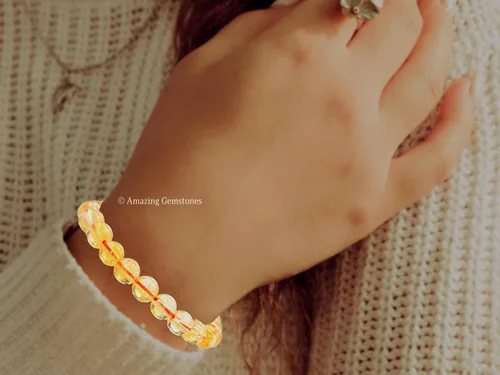 Miniatura 734 de Amazing Gemstone Pulsera de cristal para mujeres y hombres, pulsera de cristal curativo de protección, pulsera elástica con cuentas de piedras