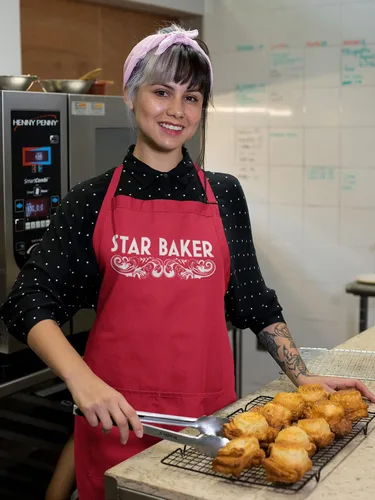 Miniatura 3 de Donkey Tees Star Baker - Delantal para hornear – 2 bolsillos delanteros de cocina, unisex, ajuste largo con lazos traseros