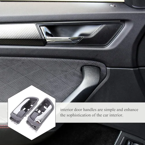 Miniatura 4 de 2pcs Car Interior Door Handles Replacement Chrome Auto Door Pull Handles Interior Fit Mid-Size Sedan 2002-2006 Driver Passenger Side Trim