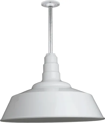 Miniatura 59 de Steel Lighting Co. Manhattan Warehouse Light Lámpara colgante montada en el techo Cúpula de 20 pulgadas Montaje al ras Luz de granero
