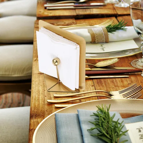 Miniatura 5 de Stainless Steel Napkin Holder Large Gold Farmhouse Paper Towel Holder Weighted Arm Table Napkin Dispenser for Kitchen Dining Restaurant