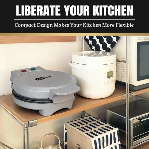 Miniatura 4 de FineMade Máquina para Hacer Waffles Belga con Placas Desmontables, Waflera Eléctrica, Gran Plancha para Waffles, Prensa para Panini de 3 en 1