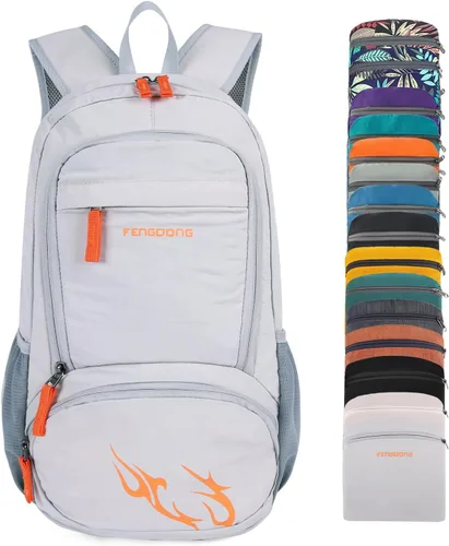 Miniatura 11 de FENGDONG mochila ligera plegable impermeable de 35L, mochila de senderismo pequeña para viajes, para hombres y mujeres