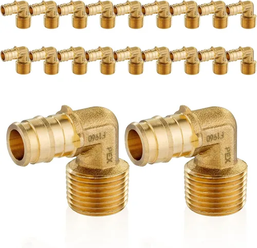Miniatura 17 de Codo NPT macho de 1/2 x 1/2 pulgadas, accesorios de expansión PEX-A, para accesorios de manguera de tubería PEX, ASTM F1960 (PEX1960097)