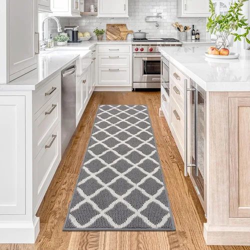 Miniatura 49 de SHACOS Alfombra de pasillo lavable de 2 x 8 pies, con parte trasera de goma antideslizante, resistente a las manchas, alfombra de cocina