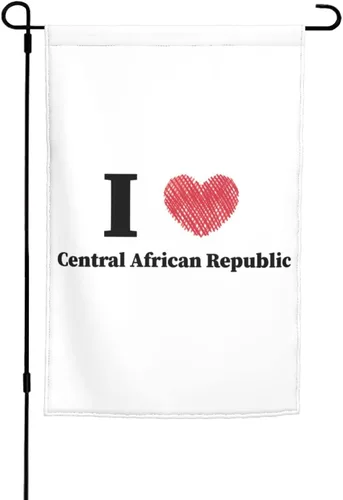 POOEDSO I Love Central African Republic Garden Flags 12x18Inch Double Sided Outdoor Yard Decoration Garden Flag For Patio Lawn Home Welcome Flags