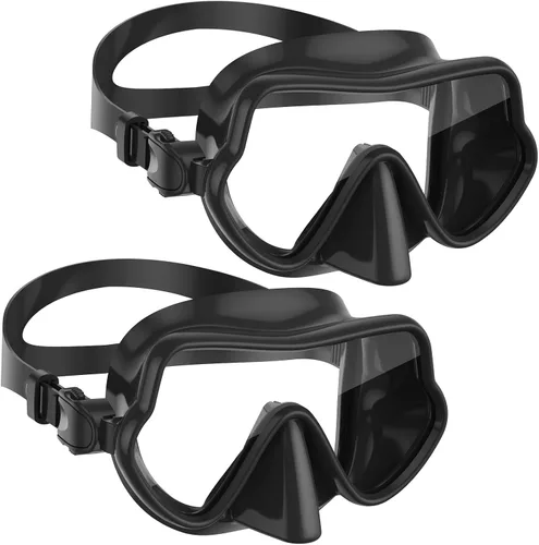 Miniatura 18 de W WSTOO Máscara de esnórquel antivaho antifugas, máscara de buceo panorámica, máscara de natación inastillable de vidrio templado, gafas de natación