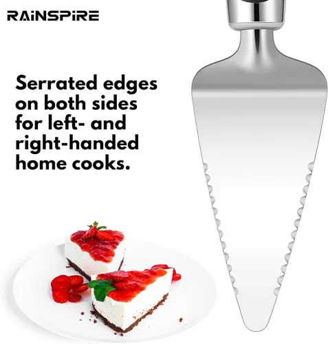Miniatura 4 de Rainspire Pala servidor de tarta de acero inoxidable, cortador de tarta y pastel, cortador de pastel, apta para lavavajillas, bordes en ambos lados