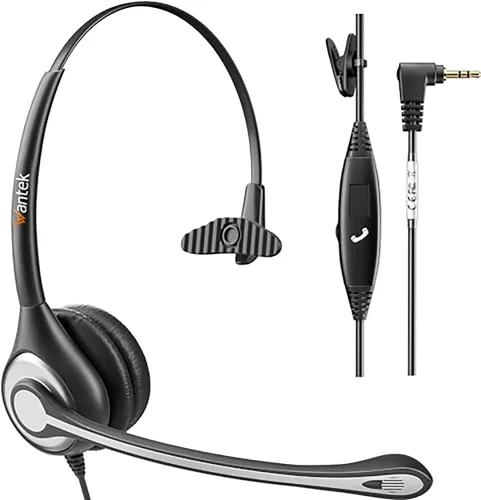 Miniatura 7 de Wantek Auriculares con micrófono con cancelación de ruido, auriculares para teléfono de 0.098 in Jack compatibles con Panasonic AT&T Uniden Cisco