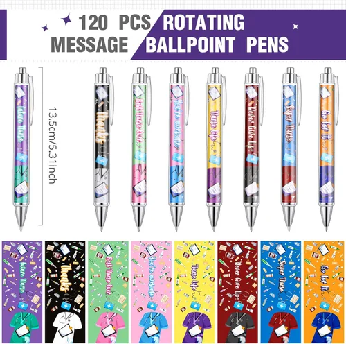 Miniatura 2 de Jetec 120 bolígrafos de enfermera, a granel, regalos de agradecimiento para enfermeras, bolígrafos retráctiles de tinta para la semana