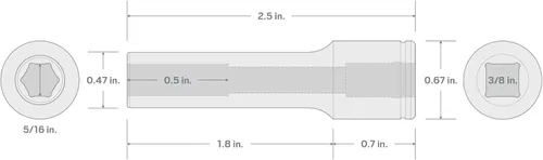 Miniatura 6 de TEKTON Dado de 3/8 pulgadas x 5/16 pulgadas de profundidad de 6 puntos SHD13008