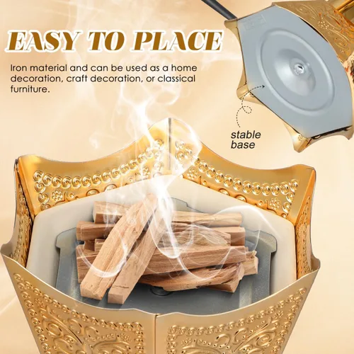 Miniatura 4 de MAGICLULU Quemador de incienso eléctrico estilo de Oriente Medio Incensario de escritorio Plug-in Quemador de aroma para decoración de mesa