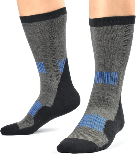Miniatura 8 de WindCrosser Men's Padded Cushioned Anti Odor Compression Crew Mid Calf Cotton Hiking Trekking Socks