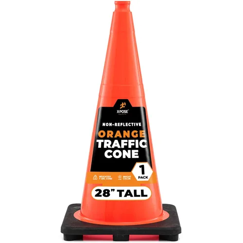 Miniatura 47 de Xpose Safety Cono de tráfico verde lima de 28 pulgadas, paquete de 4, cono de seguridad de PVC de alta calidad para estacionamiento, precaución