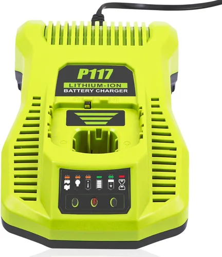 【Actualización】 Cargador de repuesto para cargador Ryobi de 18 V P117 compatible con Ryobi 12V-18V One+ batería de litio NiCad NiMh P102 P108 P189