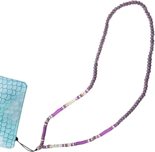 Miniatura 28 de Beaded Phone Charm Lanyard Strap Crossbody Fixed Beads Pearl Neck Chain