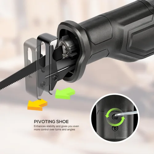 Miniatura 3 de GALAX PRO Sierra recíproca de 120 V, sierra recíproca con cable de velocidad variable de 6.0 amperios con longitud de carrera de 1-1/8 pulgadas