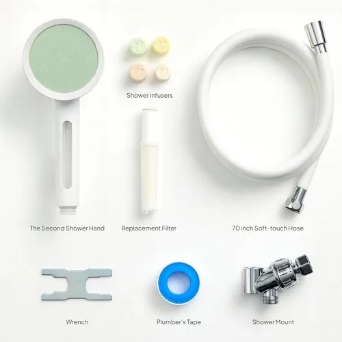 Miniatura 6 de SecondShower - Cabezal de ducha filtrado con mano para agua dura, certificado NSF 99.9% de eliminación de cloro, alta presión, filtro coreano