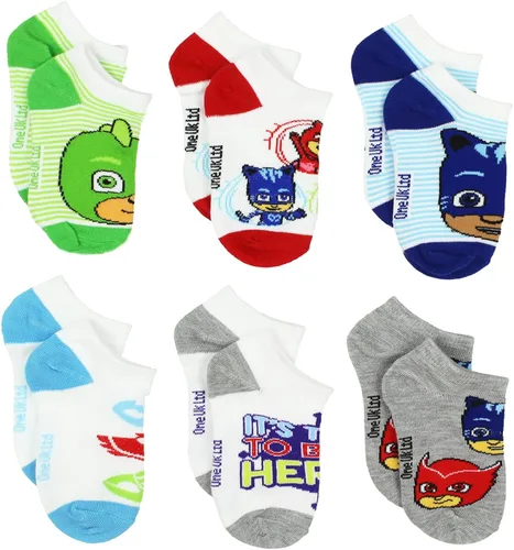 Miniatura 3 de PJ Masks Paquete múltiple de calcetines para niños y niñas pequeños (pequeño, blanco héroe), Hero BlancoMulti, S