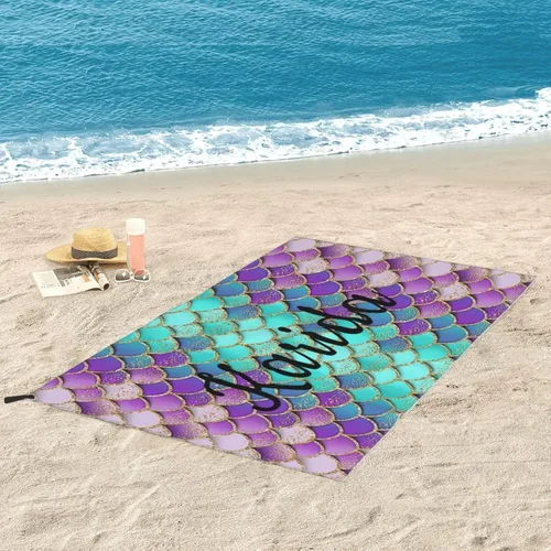 Miniatura 2 de Toallas de playa personalizadas, toalla de playa con nombre personalizado, toalla de baño de microfibra/piscina/playa con un diseño único, secado