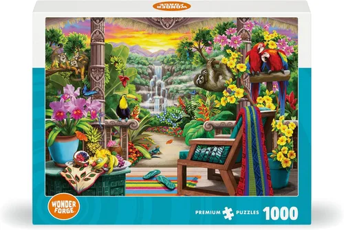 Miniatura 2 de Wonder Forge Tropical Retreat Rompecabezas de 1000 Piezas para Adultos Piezas Únicas que Encajan Perfectamente Imágenes Divertidas y Vibrantes