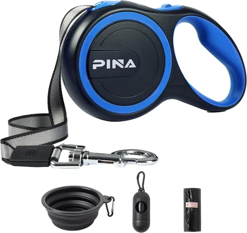 Miniatura 18 de PINA Correa retráctil para perro, correa de perro de 10 pies para perros pequeños de hasta 33 libras, cinta de nailon reflectante fuerte sin enredos