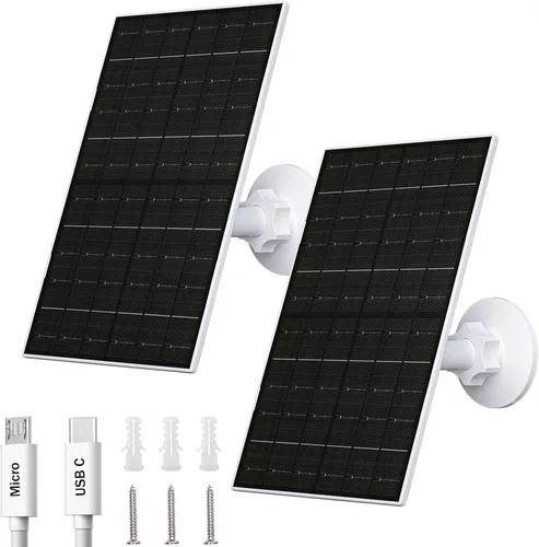 Miniatura 11 de FUTUREZEN Panel solar de 6 W para cámara de seguridad al aire libre, cargador solar USB/USB-C de 5 V compatible con cámaras de batería recargable