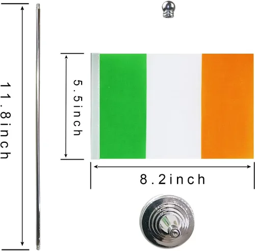 Miniatura 2 de Banderas de Irlanda con bandera irlandesa para mesa, escritorio y oficina, banderas internacionales de países del mundo, celebración de eventos